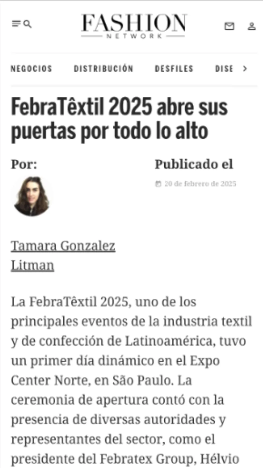 FebraTêxtil 2025 abre suas portas por todo lo alto